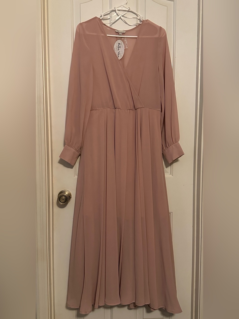 the clothing company Dusty Rose Long Sleeve Wrap Maxi Dress